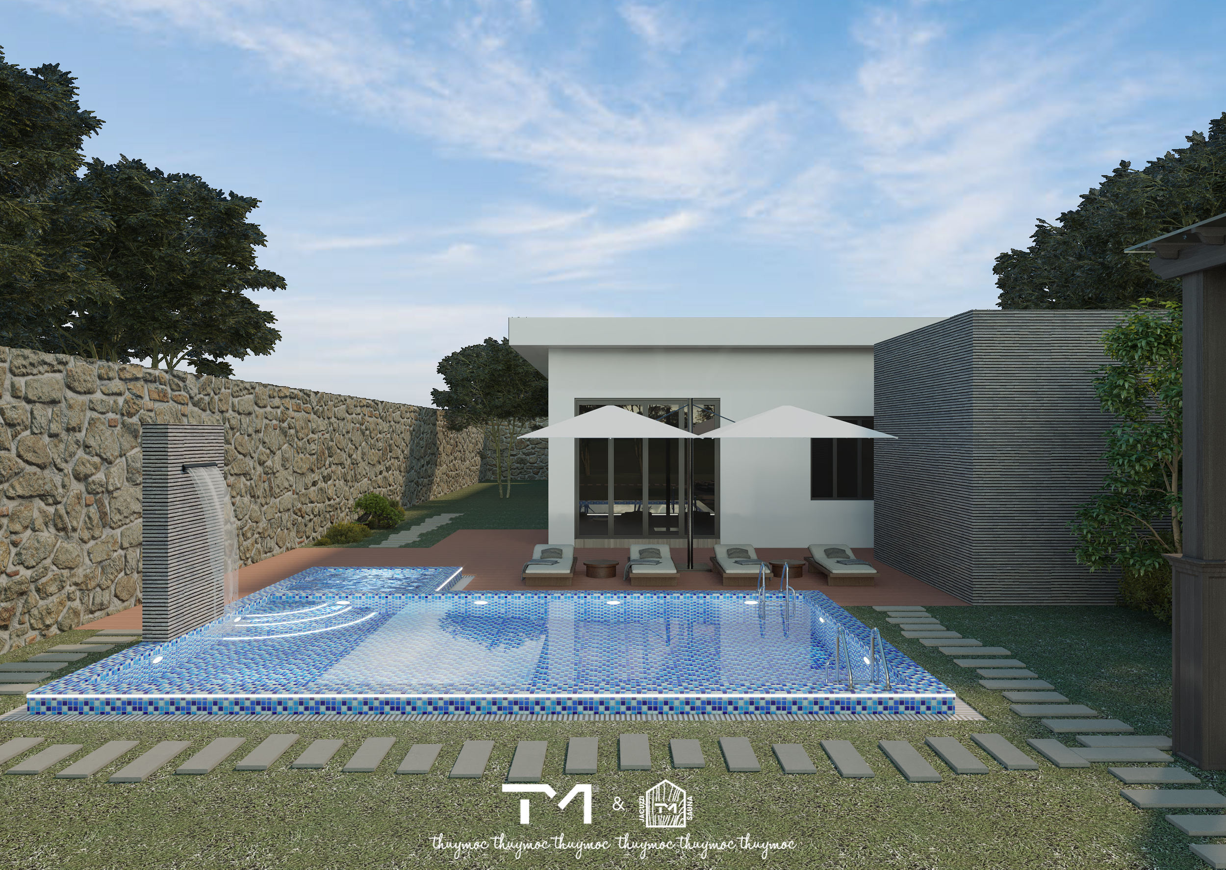 Xác định vị trí của hồ bơi trong khuôn viên nhà