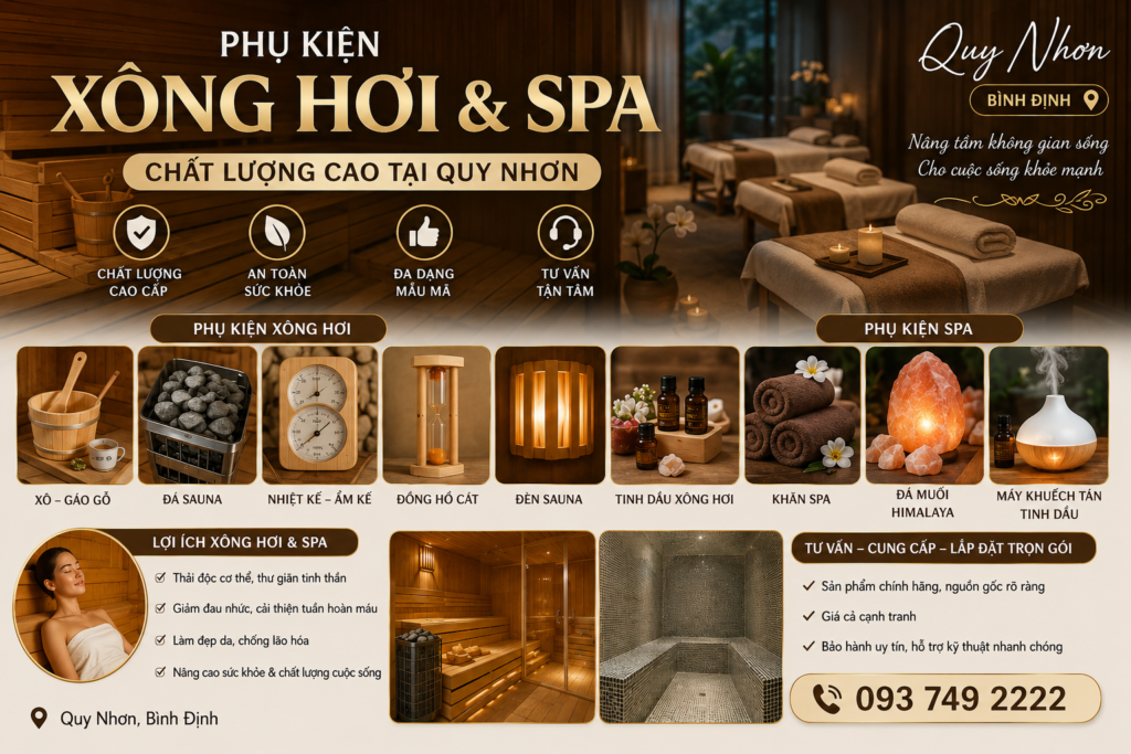 Phụ kiện xông hơi, phụ kiện spa tại Quy Nhơn