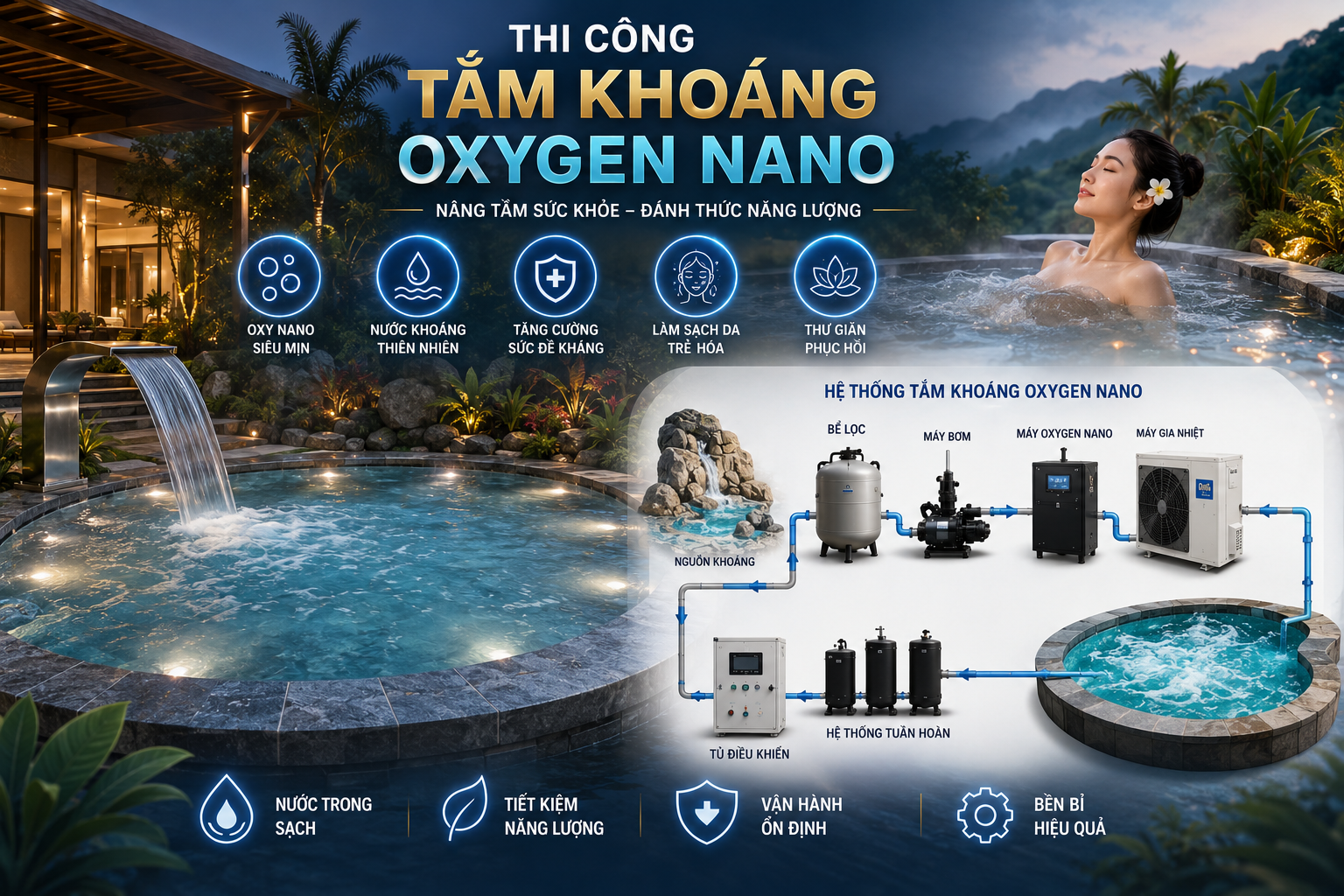 Quy Trình Thi Công Tắm Khoáng Oxygen Nano