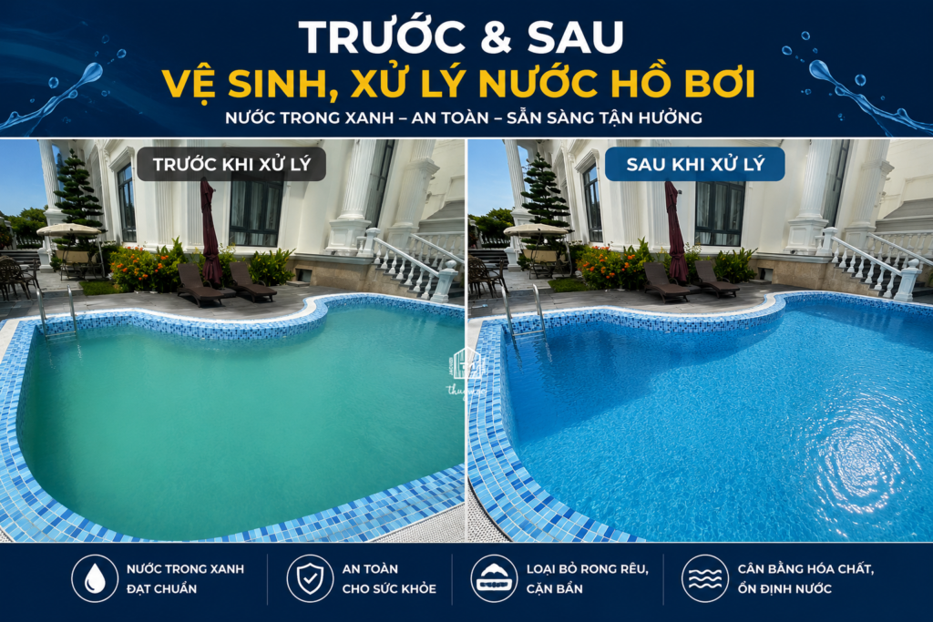 vệ sinh hồ bơi tại Quy Nhơn